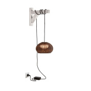 уличный настенно-потолочный светильник с округлым абажуром из волокон
