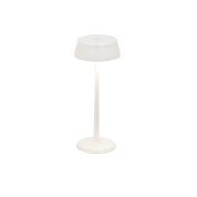 LD1080B3 Zafferano настольная лампа на батарейках SISTER LIGHT IP65, глянцевая, жемчужно-белая, с регулировкой яркости