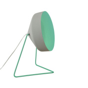 напольный светильник на металлической раме с зелёным отражателем