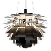 подвесной светильник с объёмным плафоном из алюминиевых сегментов серого цвета