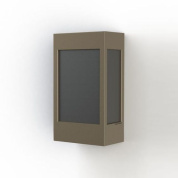 настенное бра песочного оттенка с корпусом прямоугольной формы и тёмным стеклом