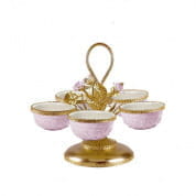 Taormina pink & gold small pistachios holder - 5 bowls чаша, Villari