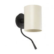 20032-80 GUADALUPE BLACK WALL LAMP WITH READER BEIGE LAMPSH настенный светильник Faro barcelona