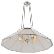 подвесная люстра с многогранным стеклянным куполом