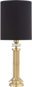 настольная лампа с цилиндрическим текстильным абажуром и декоративной стойкой