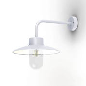 настенный светильник с широким металлическим плафоном белого цвета