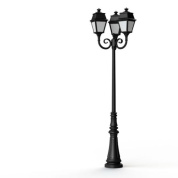 уличный фонарный столб с тремя плафонами в классическом стиле
