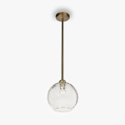 подвес с круглым стеклянным плафоном на длинной штанге