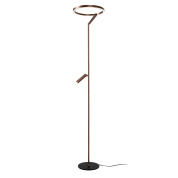 напольный светильник с кольцевым основанием и тонкой изогнутой стойкой