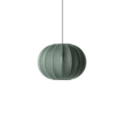 KW45 TG Made by Hand Knit-Wit Светильник подвесной Ø45 с зелёным фактурным абажуром