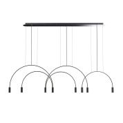 подвесной светильник с несколькими дугообразными рамами на прямоугольной платформе