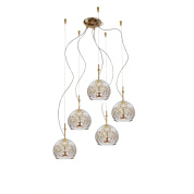 подвесной светильник с пятью шарообразными плафонами