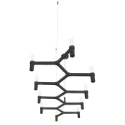 подвесная люстра с черным корпусом и стеклянными плафонами