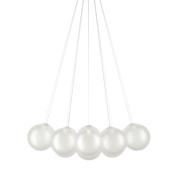 дизайнерская люстра с рассеиваателем из сатинированного белого стекла