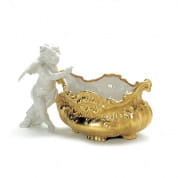 Baroque bowl with cherub - white & gold чаша, Villari