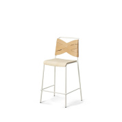 2497-8100 Torso Design House Stockholm Барный стул с металлическим каркасом и деревянным сиденьем светлого тона