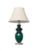 Emerald Cut Glass And Bell Shade Table Lamp настольная лампа FOS Lighting Green-CutGlass-B-Curve-16-TL1