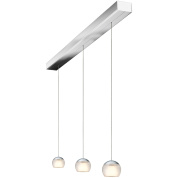 подвесной светильник с вытянутыми плафонами из прозрачного стекла