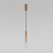 одноламповый подвесной светильник с узким цилиндрическим стеклянным плафоном