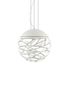 подвесной светильник сферической формы белый с ажурным плафоном