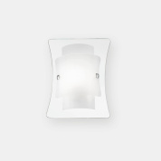 настенный светильник с изогнутым прозрачным корпусом из белого стекла