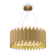 подвесная люстра с каскадными трубчатыми элементами из латуни