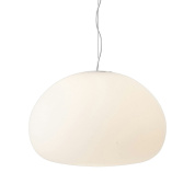 подвесной потолочный светильник белый с куполообразным плафоном диаметром 42 см
