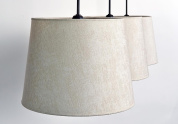 MEREROUKA 3 o40 Davidts lighting Mererouka подвесной светильник с тремя коническими текстильными абажурами на линейном основании