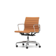 4055737326240 Aluminium Vitra Кресло офисное кожаное коньячного цвета с подлокотниками