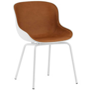 603879 Normann Copenhagen Hyg Стул, обитый спереди, кожа бренди/белый