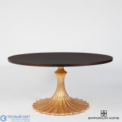 Flute Table 60 Walnut Top w/34 Gold Leaf Base Global Views стол