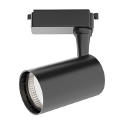 трековый прожектор чёрного цвета с короткой цилиндрической головкой однофазный Unity