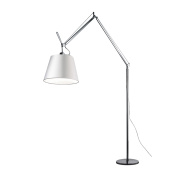 торшер с изогнутой стойкой и абажуром куполообразной формы