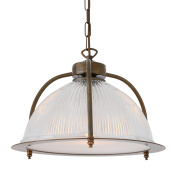 подвесной светильник с крупным призматическим стеклянным плафоном и диффузором