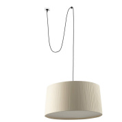 подвесной потолочный светильник чёрный с бежевым плафоном