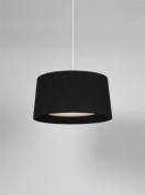 подвесной светильник с рифлёным чёрным абажуром на подвесе