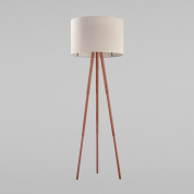 напольный торшер на треноге с текстильным абажуром