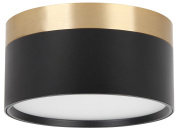 потолочный накладной светильник цилиндрической формы с контрастным металлическим ободом