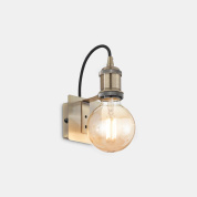 настенный светильник с арочным кронштейном и стеклянным плафоном