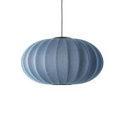 KWO76 BS LED Knit-Wit Made By Hand Подвесной светильник с овальным текстильным абажуром синего цвета с LED