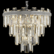 подвесная люстра с вертикальными стеклянными плафонами и металлическими вставками