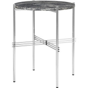 приставной столик с круглой столешницей из серого мрамора