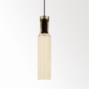 подвесной светильник с янтарным стеклянным плафоном цилиндрической формы