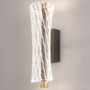 настенный светильник с цилиндрическим корпусом и декоративным стеклом с узором