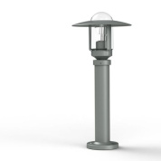 садовый светильник серого цвета с прозрачным купольным плафоном