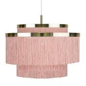 подвесной светильник с многослойным розовым абажуром