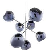 люстра с хромированными плафонами сферической формы на крестовой арматуре