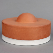 керамический абажур цилиндрической формы терракотового цвета с контрастным светлым краем