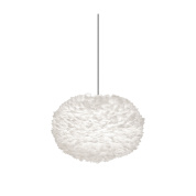 подвесной светильник с абажуром из белых перьев