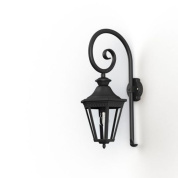 настенное бра чёрного цвета с изогнутым кронштейном